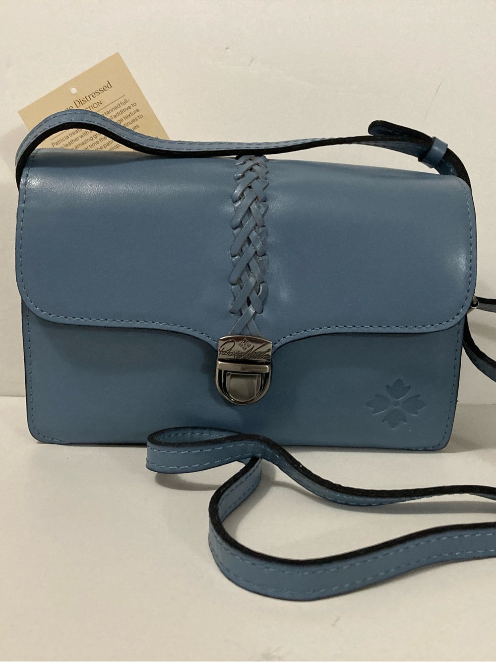PATRICIA NASH Bianco Crossbody Bag Blue Fog Leather